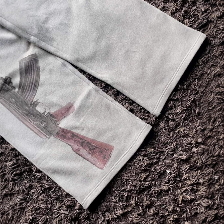 Dame sweatpants med unik grafiktrykmønster og elastisk talje Skovae