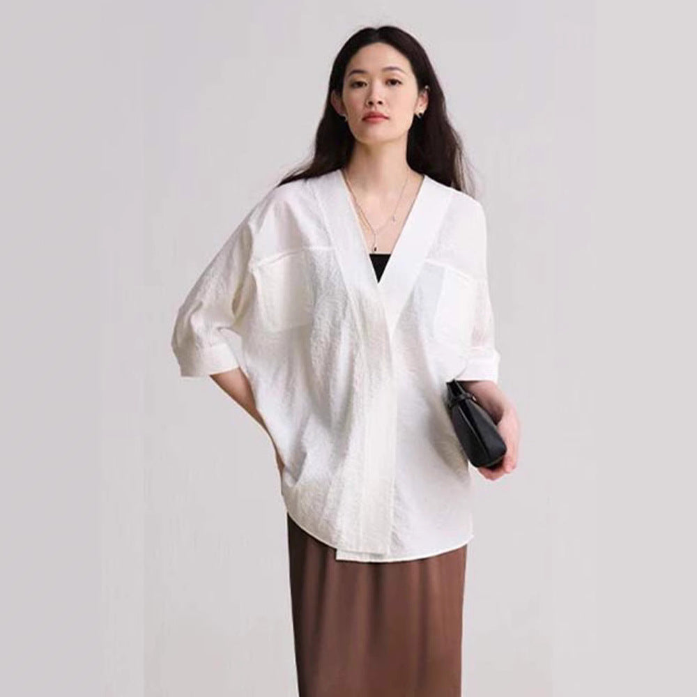 Kvinders afslappede og elegante åben-cut bluse Stilla