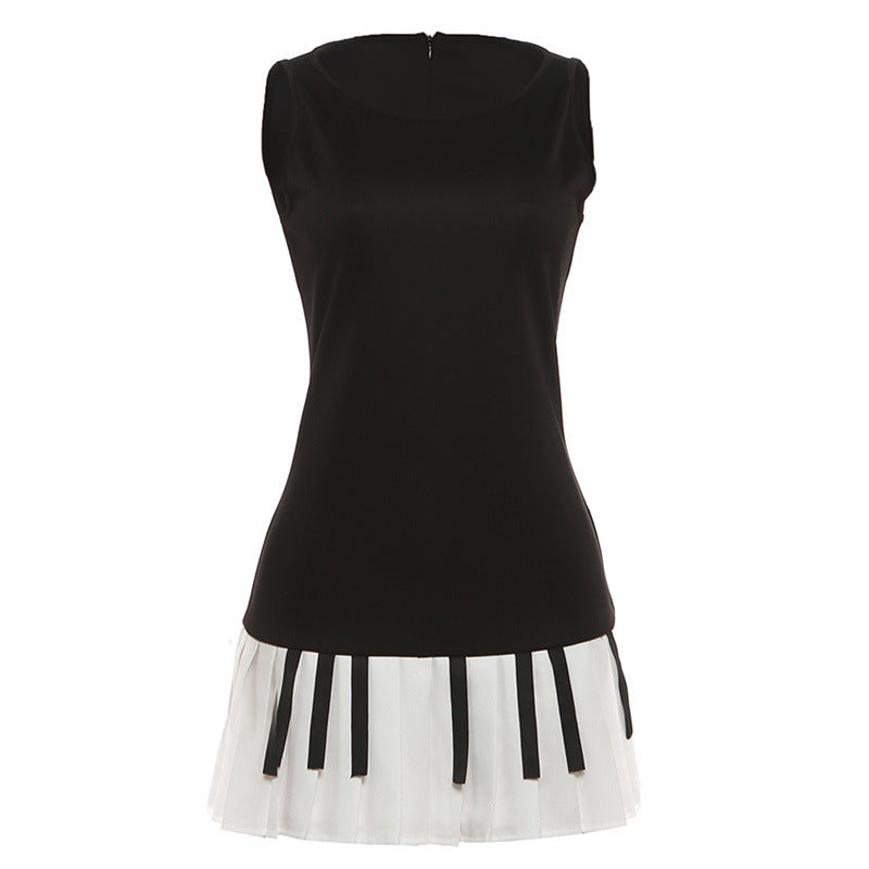 Damen spielerisches Rock-Outfit mit Klaviertasten-Design Skovae