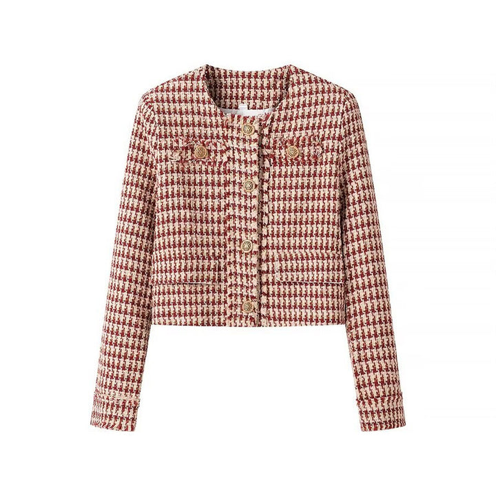Femme Cropped Struktureret Jakke med Elegante Knapdetaljer Stilla