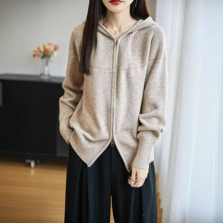 Kvinders hoodie cardigan med lynlås Stilla