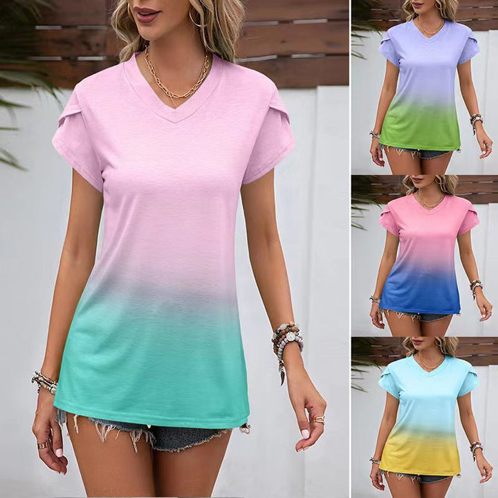 Dame Relaxed Fit T-Shirt med moderne Ombre-effekt Stilla