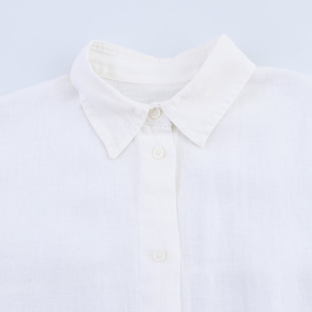 Dame Button-Up Bluse med bånd-sides detalje Stilla