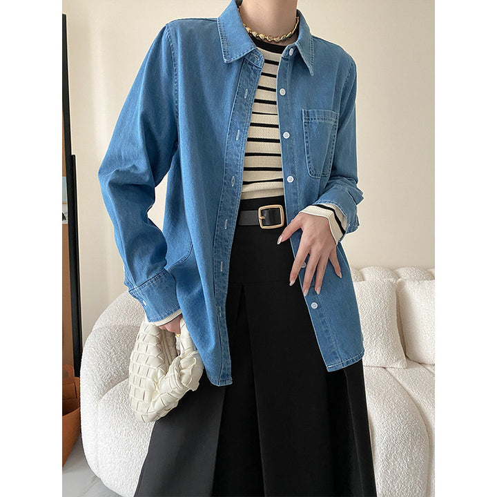 Kvindemor Long Sleeve Shirt med Stribet Mønster Stilla