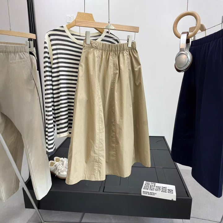 Damer midi nederdel med elegant snit og praktisk lynlås Stilla