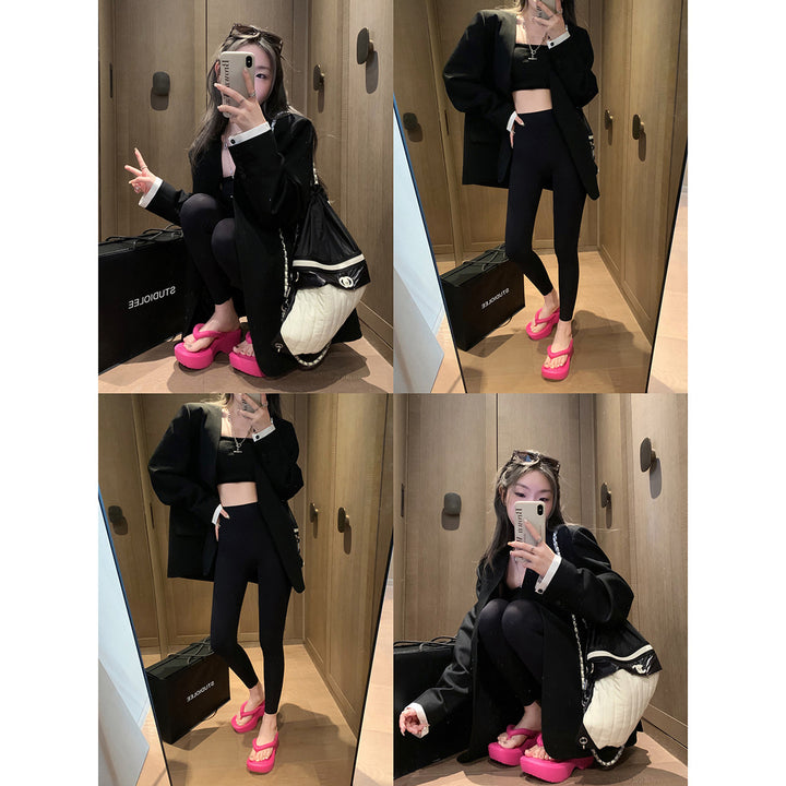 Dame platform flip flops med komfortabelt polstret fodseng Stilla