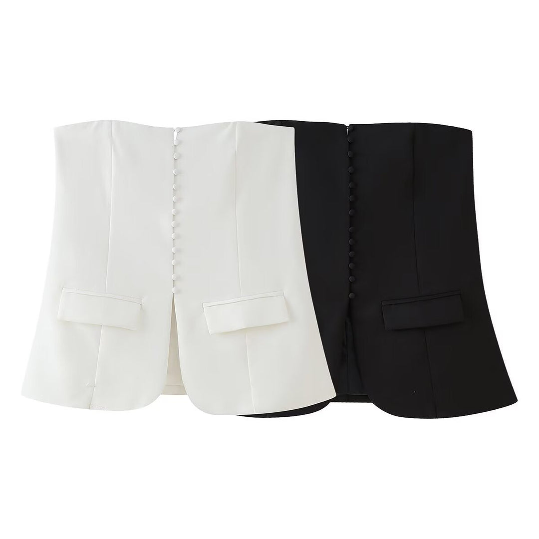 Stilla | Essentiel Enkel Stroppeløs Grundlæggende Crop Tank Top