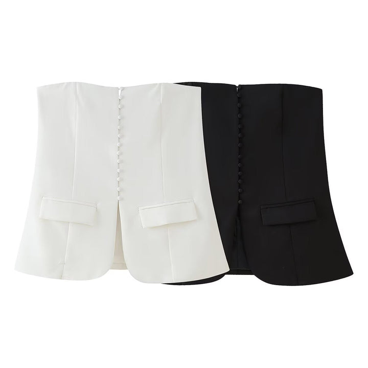 Stilla | Essentiel Enkel Stroppeløs Grundlæggende Crop Tank Top