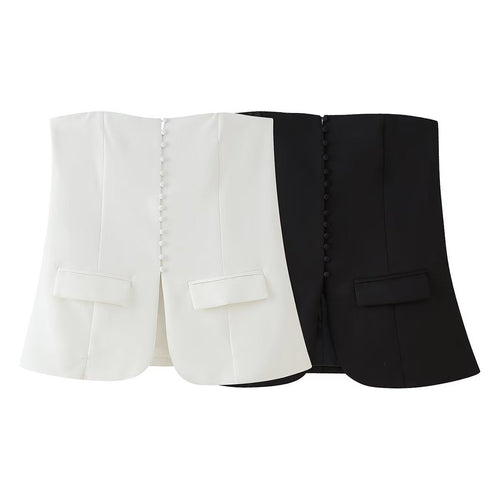 Stilla | Essentiel Enkel Stroppeløs Grundlæggende Crop Tank Top