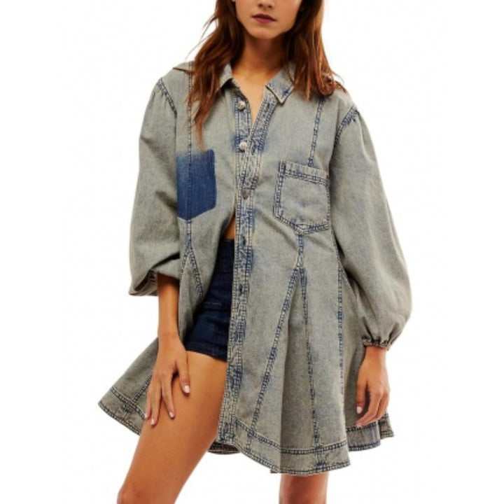Dame Button-Up Denim Kjole Stilla