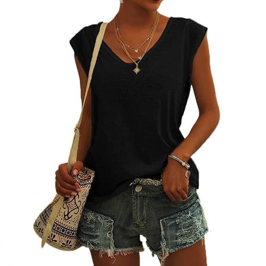 Dame afslappet V-hals T-shirt Stilla