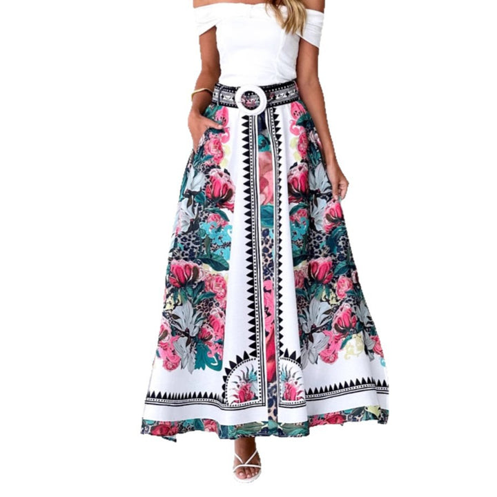 Dame maxi nederdel med blomsterprint Skovae