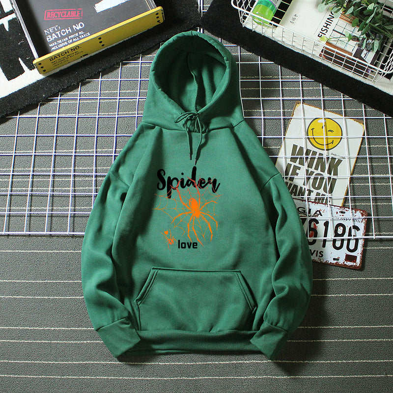 Kvinders hoodie med kreativ edderkoppedesign Skovae