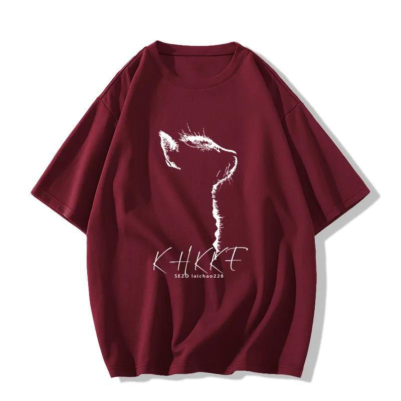 Dame T-shirt med kreativ kattemotiv og afslappet snit Stilla