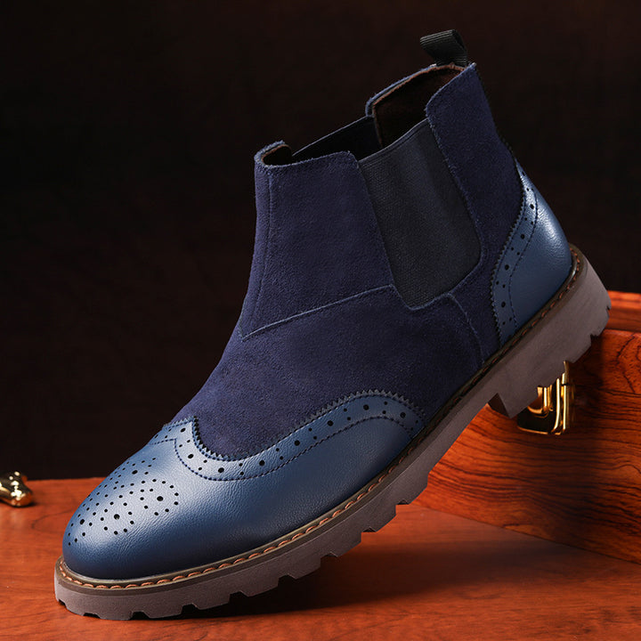 Herrer Elegant Dual-Material Chelsea Støvler Stilla