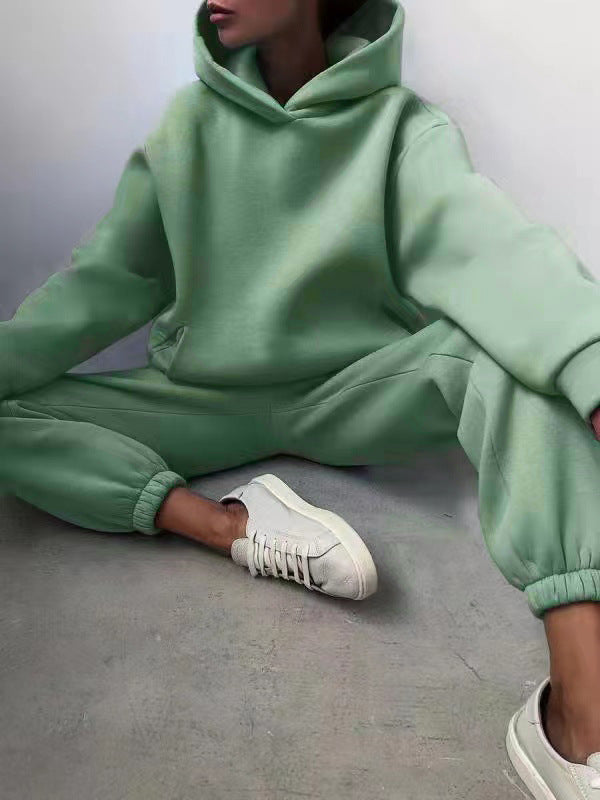 Femme Cozy Fleece Hoodie og Joggingbuks Sæt Stilla