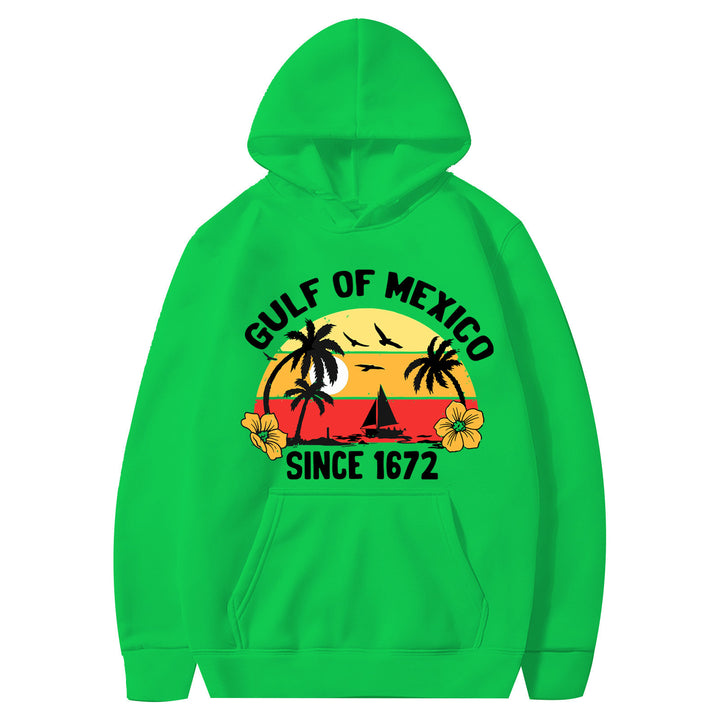 Dame hoodie med kreativt strandmotiver og højkvalitetsstof Skovae