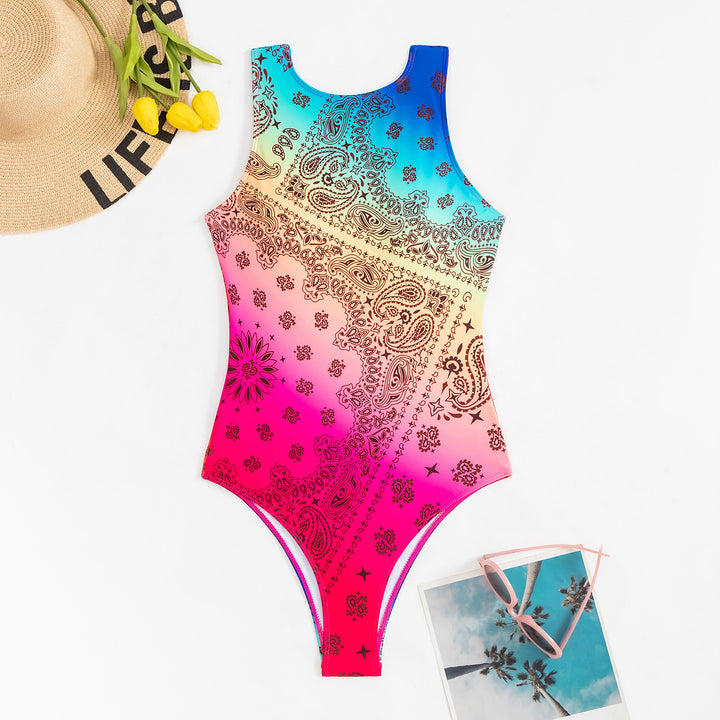 Dame High-Cut Bandana Print Én-delt Badedragt Stilla