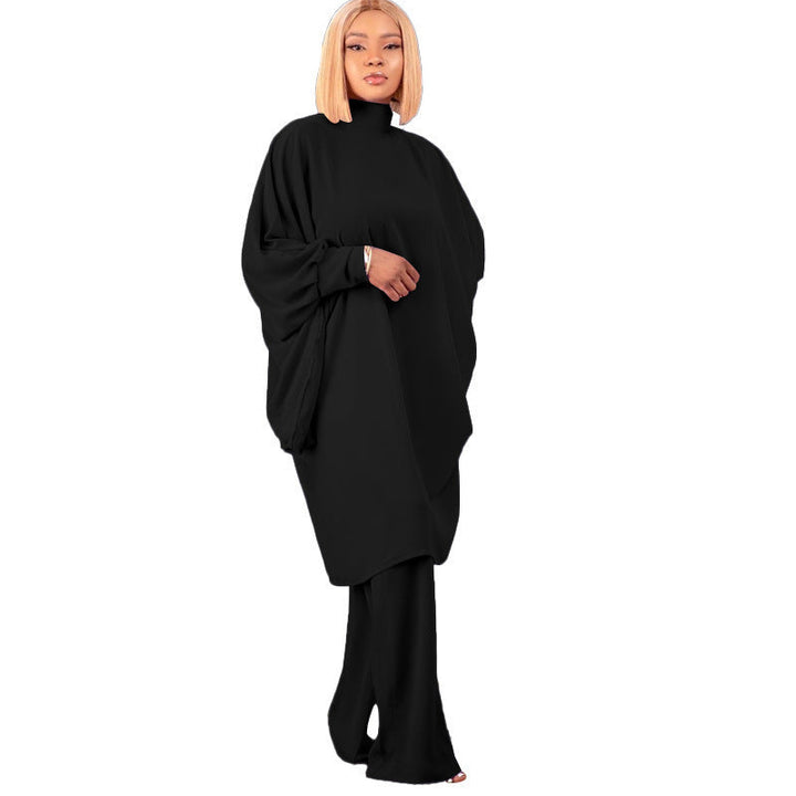 Stilla | Fashion Snøring Batwing Løs Ærme Bukse Sæt