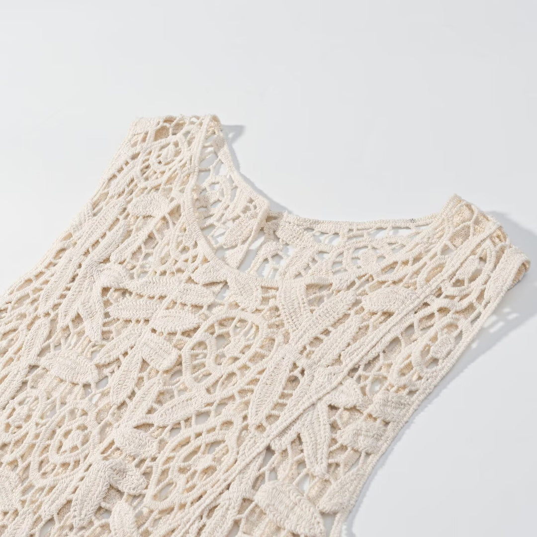 Dame spids blouse med asymmetrisk kant og florale mønstre Skovae