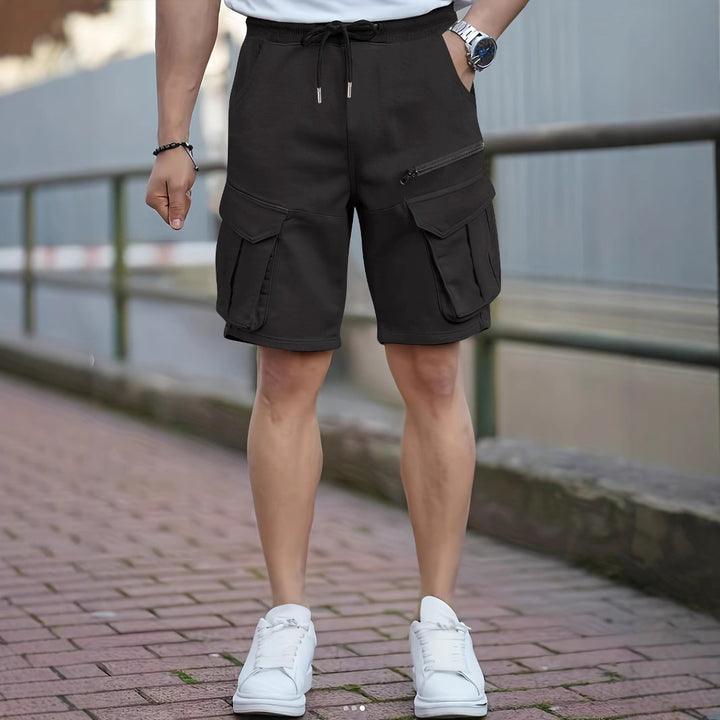 Herre Cargo-Style Utility-Shorts med Multifunktionslomme-design Stilla
