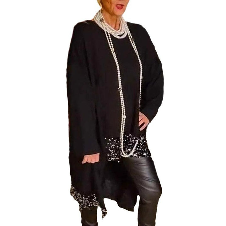 Dame Oversized Pullover med glimmerdetaljer Stilla