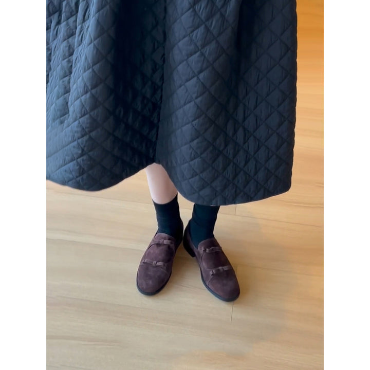 Dame Slip-On Suede Loafers med Sløjfedetaljer Stilla