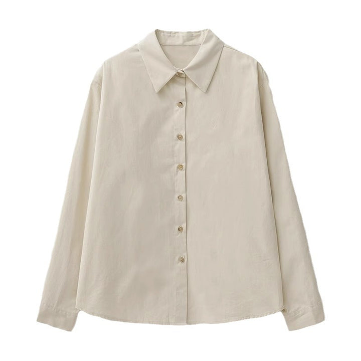 Kvinders elegante og løse bluse med smal krave Stilla