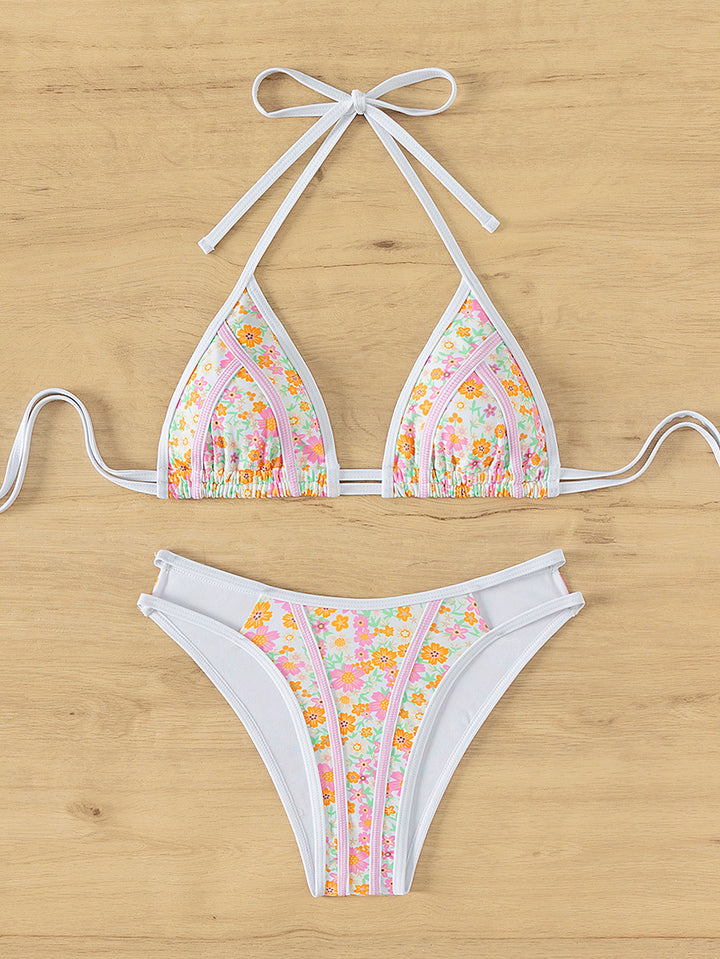 Dame triangel-bikini med legende palmeprint Skovae