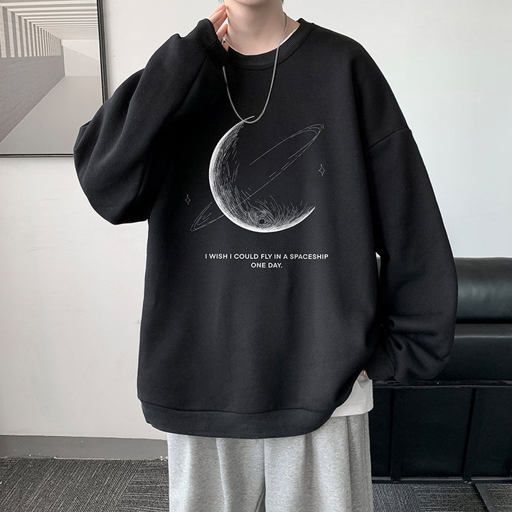 Herrer sweatshirt med kreativt ruminspireret design og løs pasform Stilla
