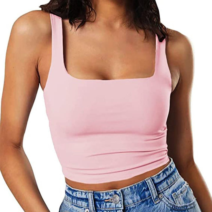 Dame Crop-Top med firkantet udskæring og smal pasform Skovae