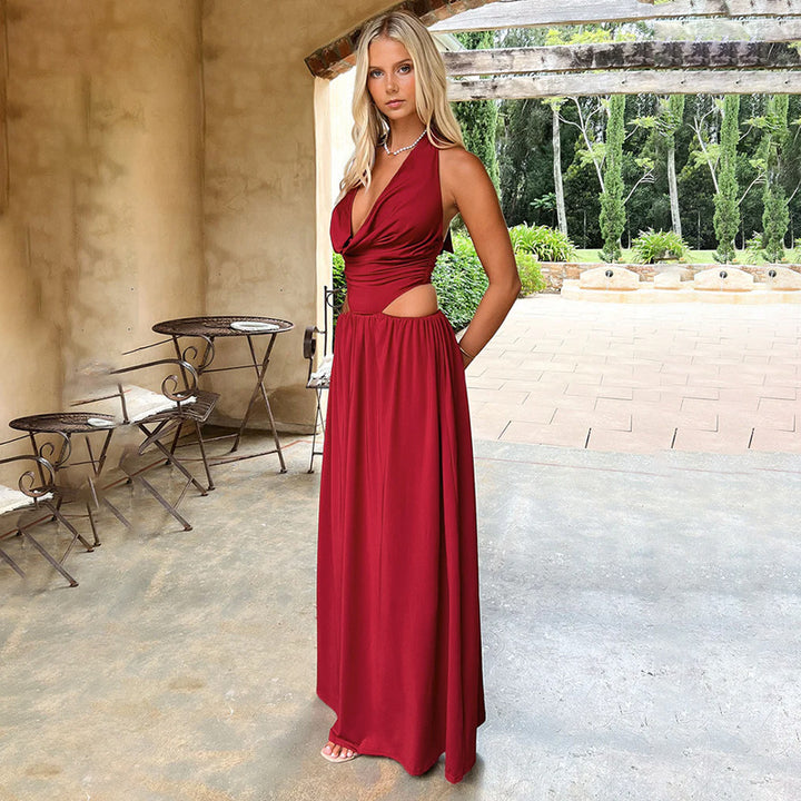 Dame Halterneck Cut-Out Maxikjole Stilla