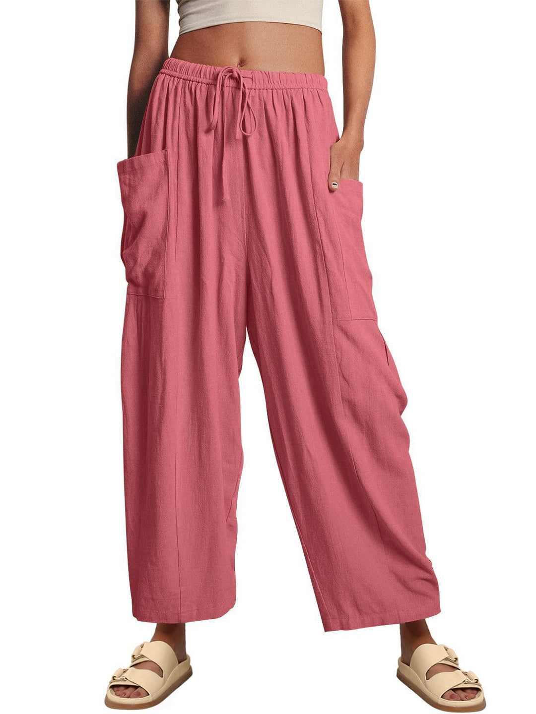 Dame bred sommerbukser med elastisk talje Stilla