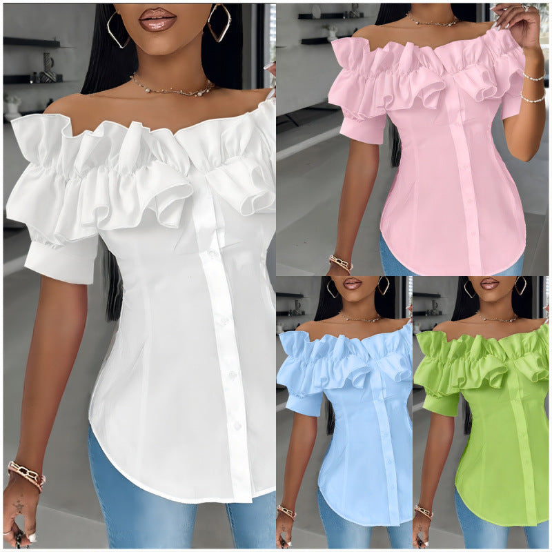 Femme Off-Shoulder Ruffle Bluse Stilla