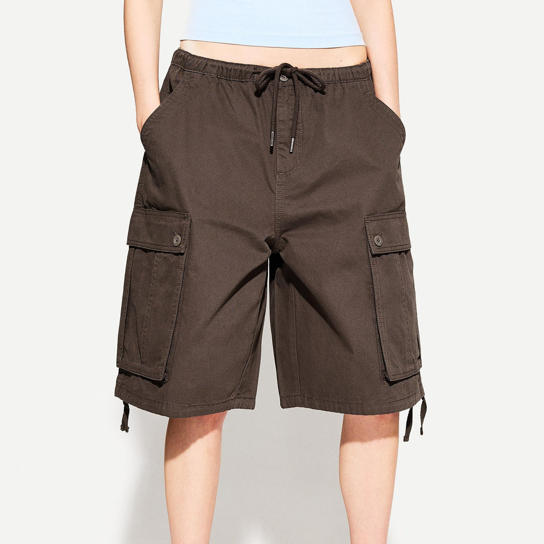 Dame cargo shorts med elastisk talje og praktiske sidelommer Skovae