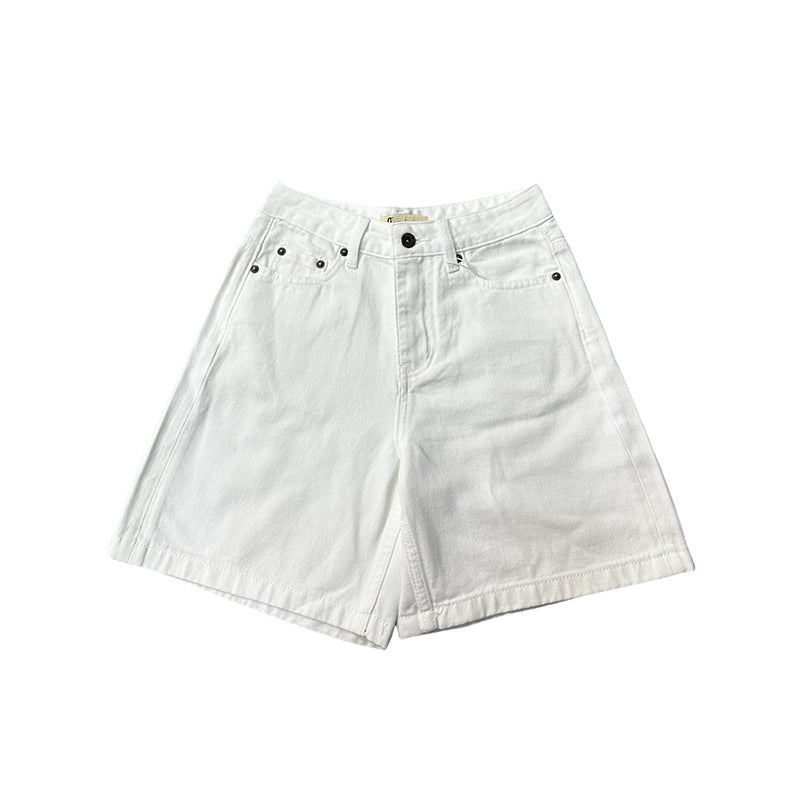 Dame mode Denim-shorts med bred ben Stilla