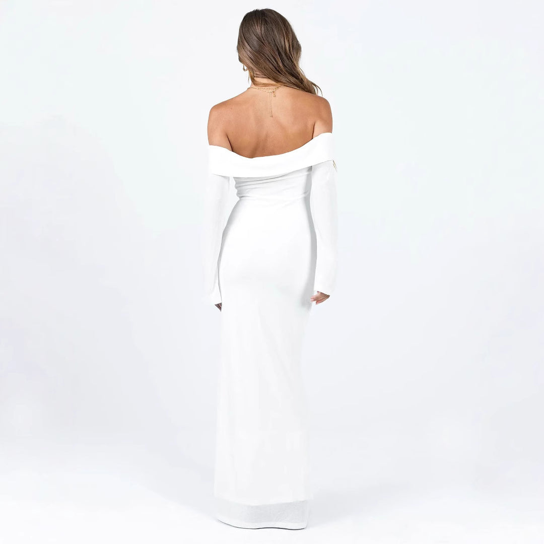 Damer Off-Shoulder Maxikjole med elegant snit og rynker Stilla