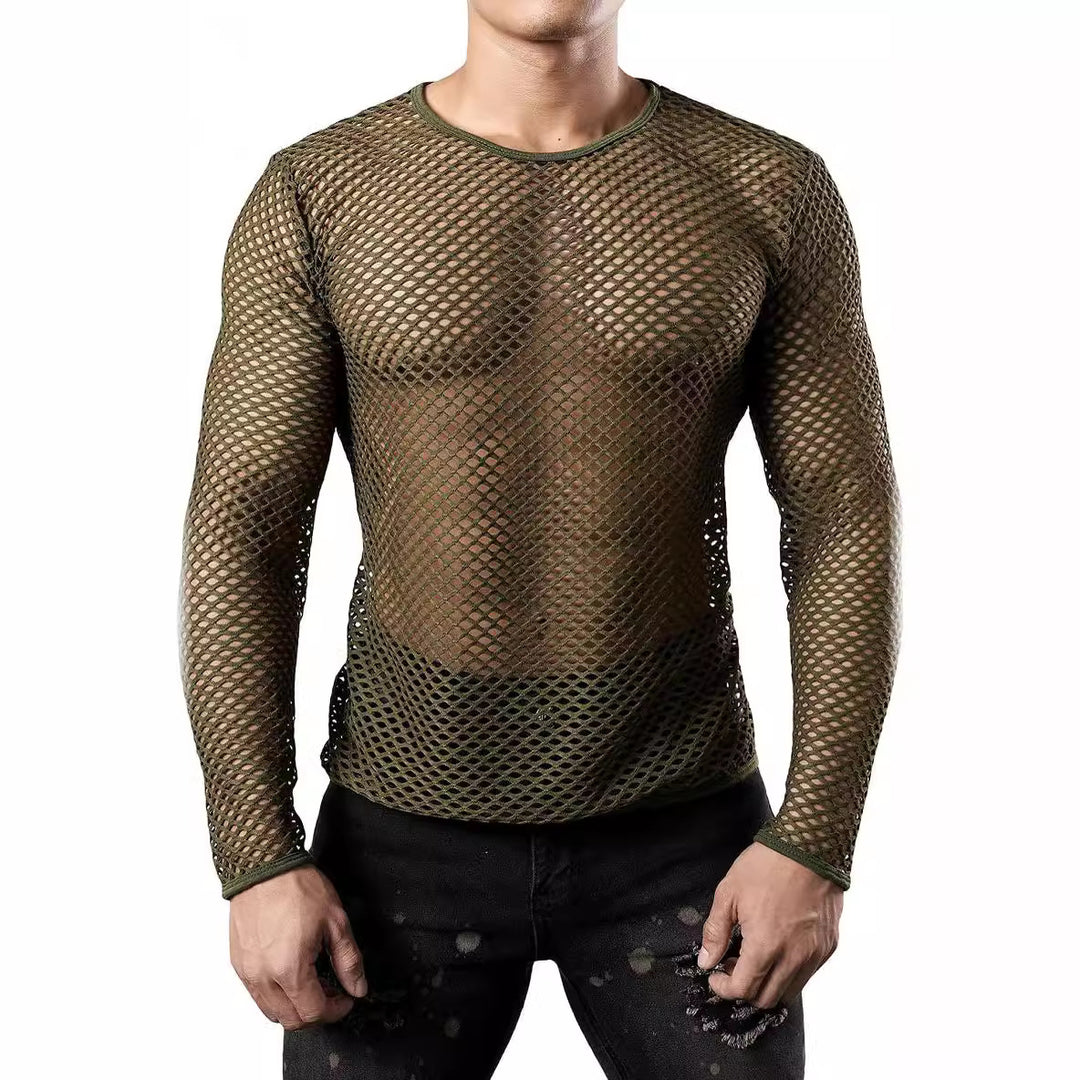 Herre nettop med lange ærmer og åndbart design Stilla