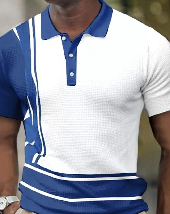 Herrer polo t-shirt med moderne strukturdesign og sportslige accenter Stilla