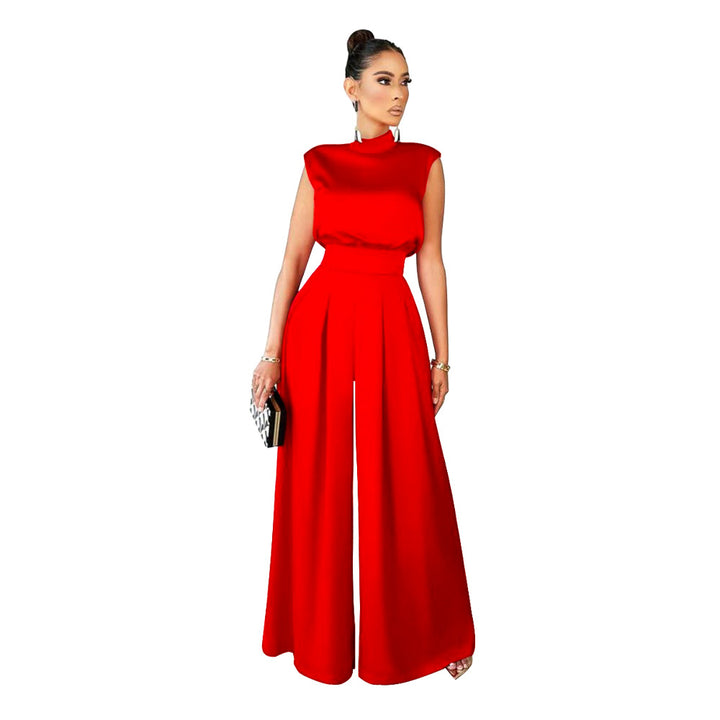 Dame Elegant Jumpsuit med taljeaccenter og høj hals Krave Stilla