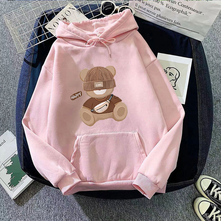 Dame hoodie med unikt bjørnemotiv Skovae