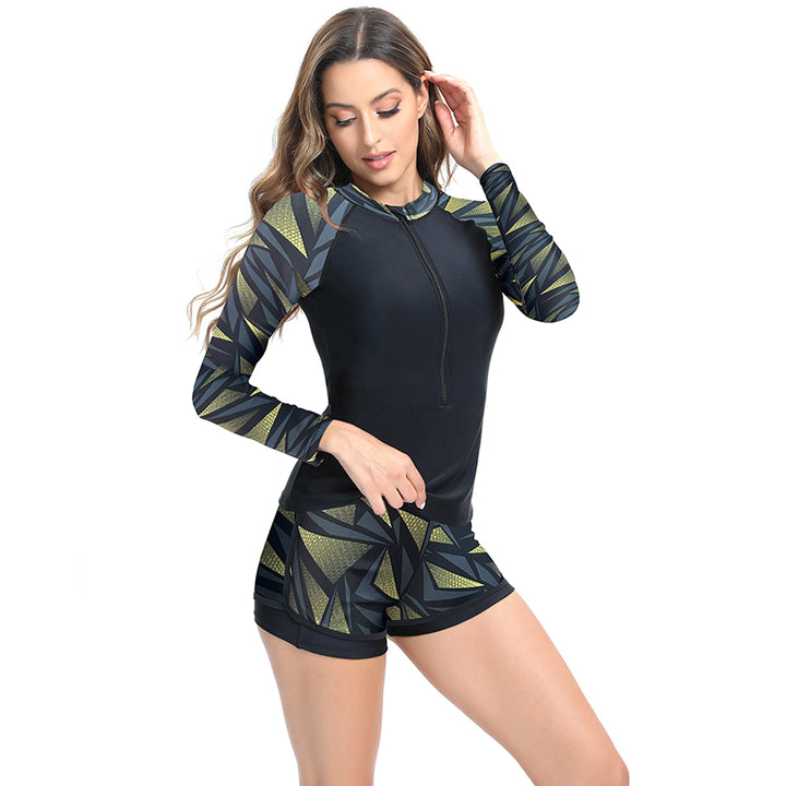 Kvinder Floral Tryk Rash Guard og Badebukser Sæt Stilla