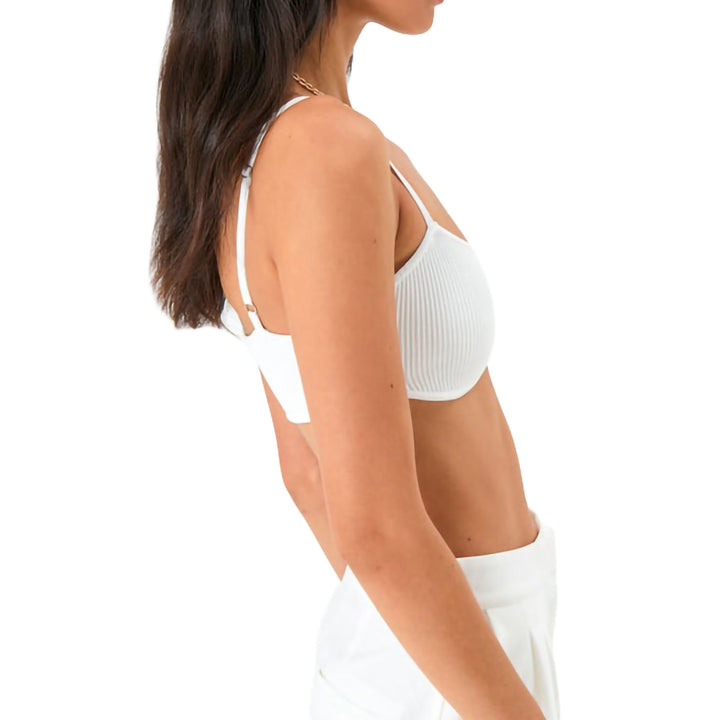 Dame Crop-top med ribstruktur og justerbare spaghetti-stropper Skovae