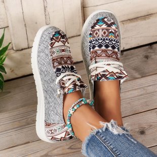 Dame mode fritids-sneakers med etnisk mønster Stilla