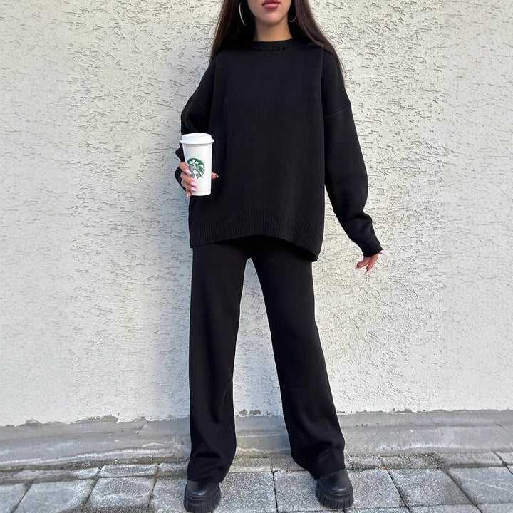 Dame afslappet strikpullover med oversized pasform og brede ærmer Stilla