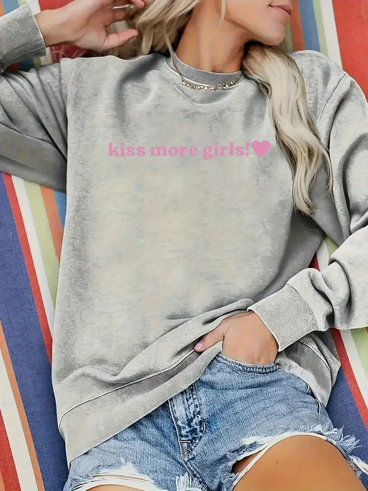 Kvinders sweatshirts med inspirerende tekst og afslappet pasform Stilla
