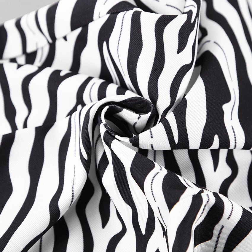 Dame vidde Zebra-Print Palazzo-Bukser Stilla