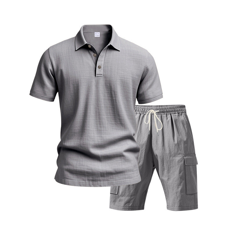 Herrer Polo- og Shorts-sæt i åndbart materiale med komfortabel pasform Stilla