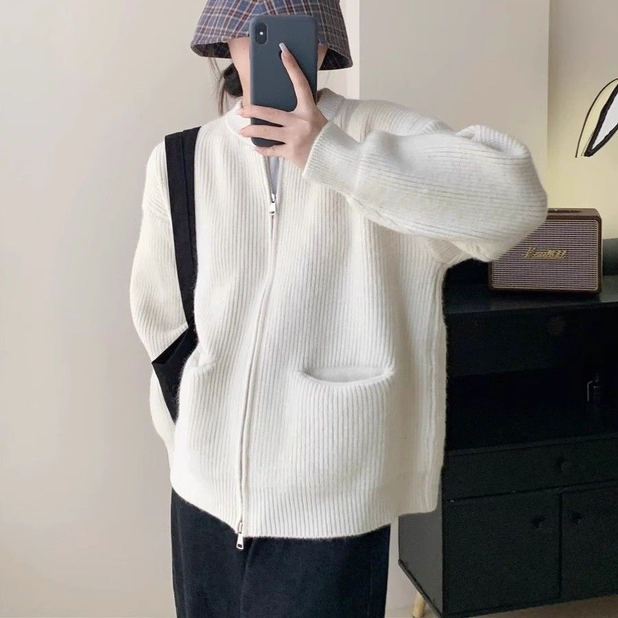 Damer Cozy Knit Cardigan med Høj Krave Stilla