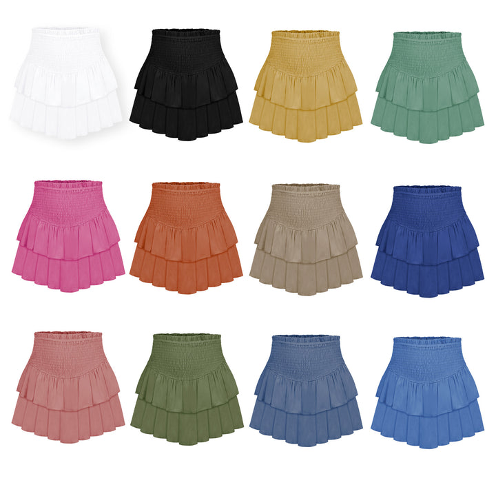 Dame Ruffle shorts med elastisk talje og voluminøse lag Stilla